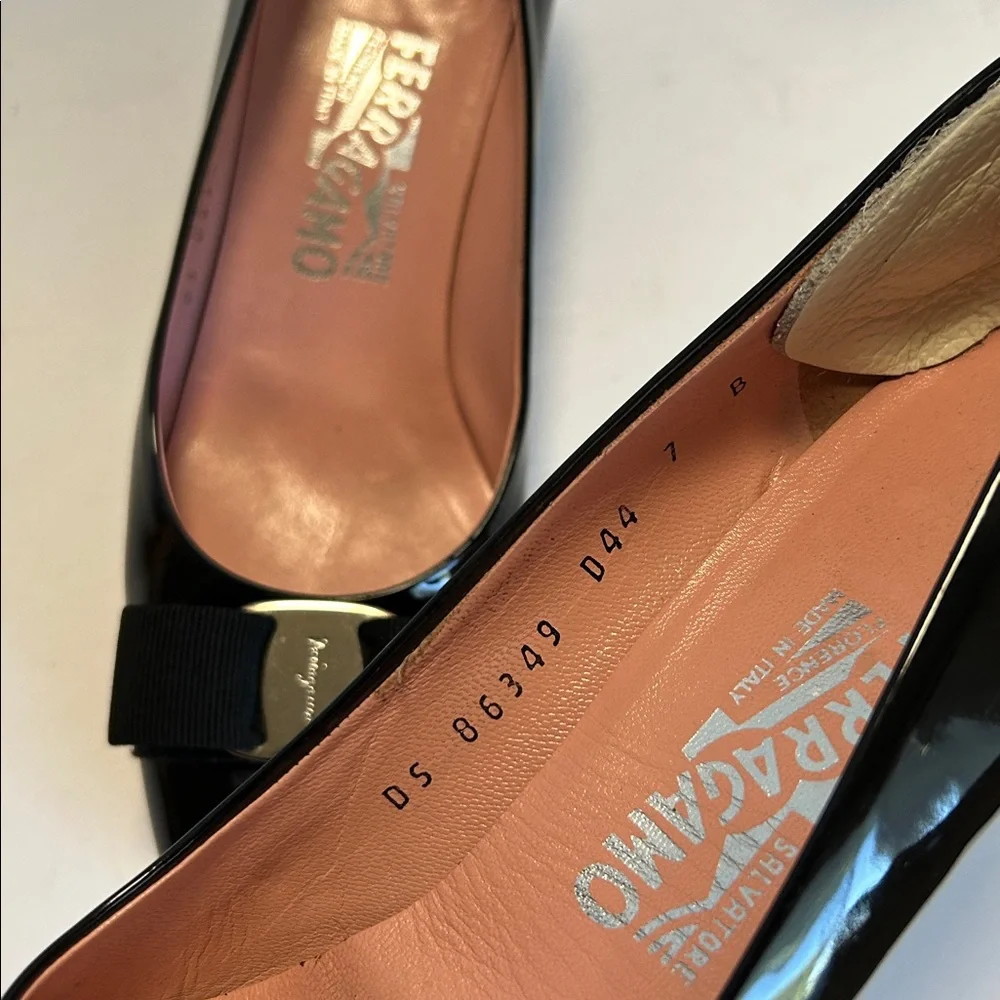 Salvatore Ferragamo Black Patent Leather Heels - Picture 10 of 17